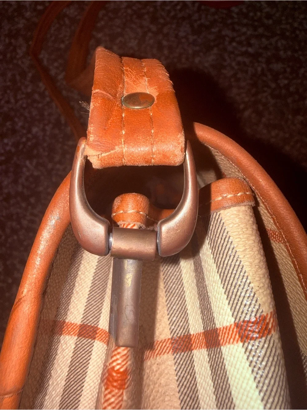 Burberry Vintage Check Tan & Brown Crossbody Bag
